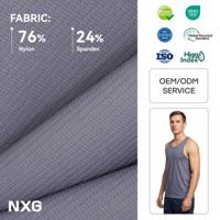 Tissu sans PFAS 76% nylon 24% élasthanne pour débardeurs d'entraînement, extensible, résistant à la décoloration, 170 GSM