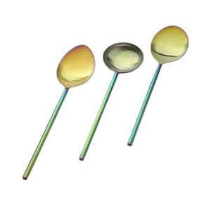 Lot de cuillères de service, de table et à salade en acier inoxydable avec revêtement PVD arc-en-ciel pour mariage et vaisselle de cuisine - Product Image 1