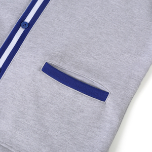 Custom Fraternity Sigma Heather Grey Fleece V-Neck <b>Cardigan</b> with Custom Logo with OEM Support with Private Label and Bulk Supply - Product Image 6