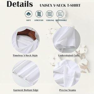 T-shirt unisexe Heritage à manches courtes, T-shirts à col en V pour hommes, Chemises vintage, T-shirts pour hommes, T-shirts graphiques - Product Image 3