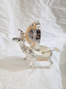 Pot à épices et sucre décoratif en argent plaqué, émail de luxe, pour rafraîchisseur buccal Mukhwas, avec cuillère, cadeau de mariage - Product Image 2