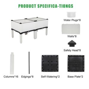 2 Pezzi Fioriera Rettangolare Bianca Rialzata per Giardino, Orto e Balcone, Contenitore per Erbe Aromatiche di Alta Qualità - Product Image 5