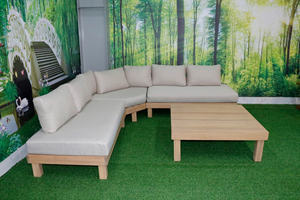 Ensemble de canapés d'angle en acacia, mobilier d'extérieur en bois massif pour jardin, patio, complexe hôtelier et solutions de mobilier de salon pour l'hôtellerie - Product Image 4