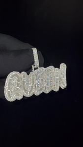 จี้เพชรโมอิสซาไนต์ VVS สั่งทำตัวอักษรได้ เงินแท้ 925 สไตล์ฮิปฮอปสุดหรู ประดับเพชรแบบ Iced Jewelry รับรองโดย GCI & IDGL พร้อมจี้ตัวอักษร - Product Image 5