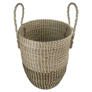Natural Woven Seagrass <b>Wicker</b> Storage <b>Basket</b> with <b>Handles</b> Handmade Storage <b>Basket</b> Wholesale eco-friendly Made Viet Nam - Product Image 1