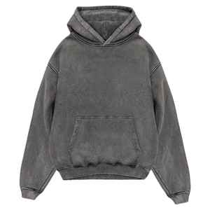 High Quality Heavyweight Vintage Acid Wash <b>Men's</b> Hoodies 100% Cotton French Terry Custom Design Embroidered Causal <b>Men</b> <b>Pullover</b> - Product Image 5