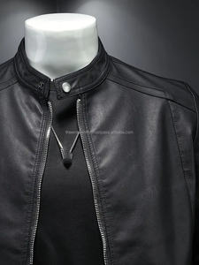 Oem Service Custom Made Logo Hombres Chaqueta de cuero genuino Uso de invierno Cremallera Hombres Chaqueta de cuero de moda para la venta - Product Image 3