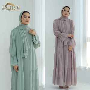 Abaya Musulmana Moderna con Adornos de Piedras de Lujo, Vestido Casual Diario para Mujer, Ligero, Transpirable, de Secado Rápido, Hecho a Mano, con Cuello Barco y Largo hasta el Suelo - Product Image 6