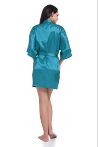 Bata de satén sedoso de longitud completa para mujer, transpirable, de secado rápido, de alta calidad, para verano, ideal para bodas y fiestas de damas de honor. - Product Image 2