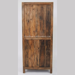 Handcrafted Recycled Boat Wood <b>Wardrobe</b> Interior <b>Racks</b> Unique Vintage Coastal Style Tall Solid Wood 4 ft Multifunction Storage - Product Image 5