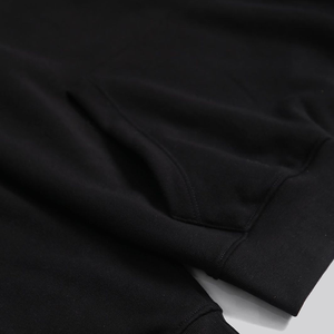 Sweat-shirt à capuche noir pour homme, motif oiseaux brodés de sequins, coupe oversize, décontracté, en coton tricoté, pull d'hiver avec poche - Product Image 6