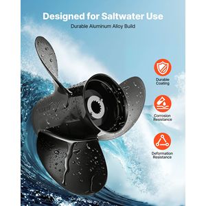 Eliche Marine in Alluminio a 15 Denti per Motori Fuoribordo Mercury 40-140 HP con Ingranaggio da 4 1/4 Pollici - Product Image 3