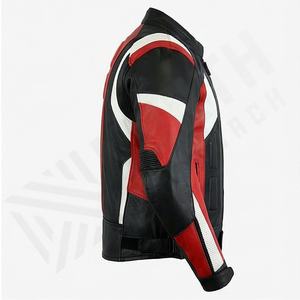 Chaqueta Varsity de Cuero para Hombre, Elegante y de Alta Calidad, Chaqueta de Motociclista de Invierno Personalizada con Diseño sin Cuello y Patrón de Letras - Product Image 3