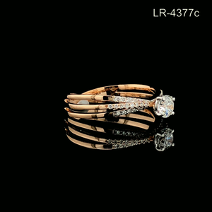 แหวนหมั้นเพชรทรงกลมเจียระไนแบบบริลเลียนท์ทองคำชมพู 14K สำหรับผู้หญิง ของขวัญวันครบรอบแต่งงาน งานเลี้ยง หรือโอกาสพิเศษ - Product Image 2