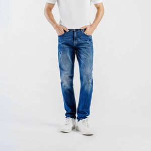 Jeans de Mezclilla para Hombre de Alta Calidad, Corte Regular, Lavado a la Piedra, Estilo Urbano, con Múltiples Bolsillos, Personalizables - Product Image 5