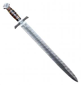 Handcrafted Damascus Steel Display Craft <b>Tool</b> Stacked Bone <b>Leather</b> Handle - Product Image 4