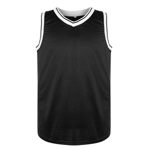 Maillots de basket-ball personnalisables unisexes, antibactériens, en spandex/coton, sans manches, respirants, col en V, vente en gros - Product Image 1
