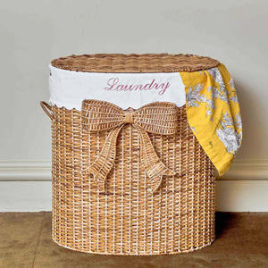 Cesto de ropa de mimbre tejido con diseño de nube, cesta de lavandería con lazo de mimbre para habitación infantil, almacenamiento de ropa sucia, decoración para cuarto de niños. - Product Image 5