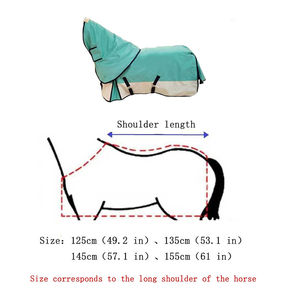 Waterproof Horse Turnout Rug With High Neck And Large Tail Flap Oxford Fabric Outdoor Use All Seasons Protection - Product Image 2