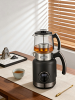 Vente directe usine : Ensemble bouilloire électrique en verre avec plateau à thé isotherme, service à thé en acier inoxydable à écran tactile, capacité 2,0 L