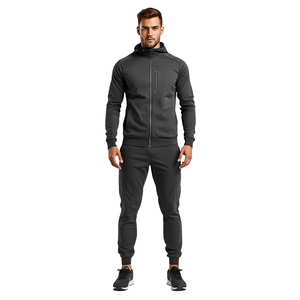 Men <b>Techwear</b> Performance Quick Dry Lightweight Hooded Full Zip <b>Jacket</b> Jogger Set 100% Polyester - Product Image 2