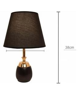Lámpara de Mesa Moderna de Cerámica con Pantalla de Tela Negra Estilo Empire y Base Dorada para Sala de Estar o Dormitorio - Product Image 2