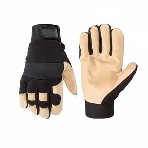 Guantes de cuero de piel de cerdo Guante de trabajo de cuero de alta destreza para hombre con ultra comodidad y ajuste elástico Guantes de seguridad de trabajo - Product Image 4