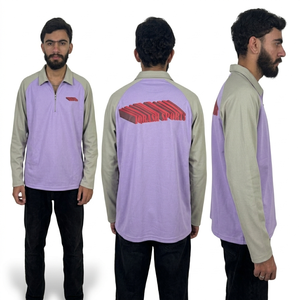 Nouveaux polos d'affaires pour hommes, coupe ample et décontractée, avec col boutonné long, pour le printemps et l'automne - Product Image 2