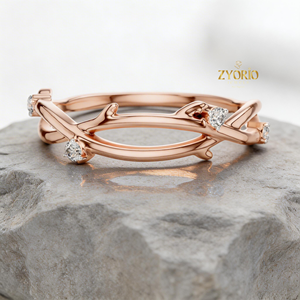 Anillo de Plata de Ley 925 con Diamantes de Laboratorio, Diseño de Vid Retorcida, Inspirado en la Naturaleza, para Mujer - Product Image 3