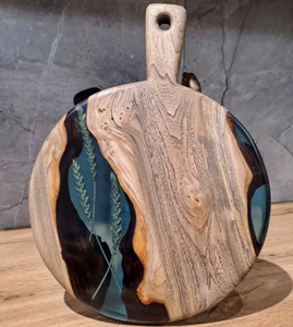 Custom Personalized Resin Cheese Board Handmade Wooden Chopping Serving Board for Kitchen and Dining - Product Image 4