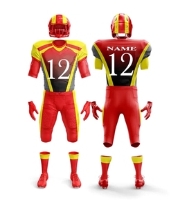 Uniformes de football américain personnalisables, 100% polyester, imprimés par transfert thermique, col en V, ajustés, pour hommes adultes, toutes saisons, séchage rapide - Product Image 2