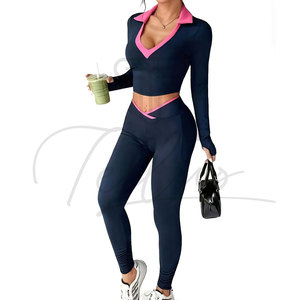 Women's Solid Casual Above Knee Short Yoga Set Customized High Quality Breathable Quick Dry Summer Fashion Yoga Wear - Product Image 5