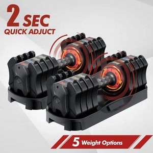 Juego de Mancuernas Ajustables de 22.5 LB con Bandeja de Ajuste Rápido en 1 Segundo, Pesas Ajustables en 1 Segundo, 5 Pesas de 1 Segundo - Product Image 2