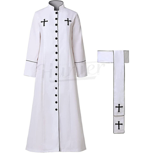 High Quality Long Polyester Church Cassock Uniform Custom Clergy <b>Robe</b> for Priests <b>Pastor</b> Minister Bulk Supply OEM - Product Image 6