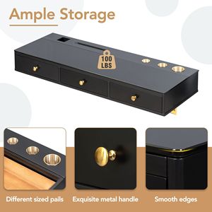 Mobiletto da parete multiuso da 47 pollici con cassetto e ripiano sospeso per camera da letto e bagno, con funzioni di scrivania e tavolo da trucco - Product Image 3