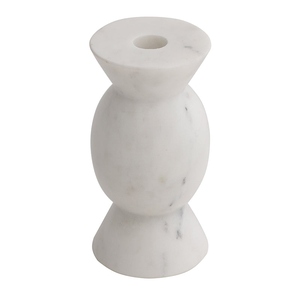 Porte-bougie classique en marbre blanc, décoration de table moderne, support à bougie en marbre de luxe, accent minimaliste pour la maison - Product Image 4