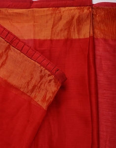 KV <b>Red</b> Chiffon Ready To Drape Bollywood Style <b>Saree</b> With Unstitched Blouse - Product Image 4
