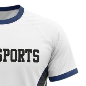 Camiseta Deportiva Unisex Blanca y Azul Marino para Netball, Sublimada, de Poliéster Ligero, para Entrenamiento y Partidos de Equipo - Product Image 5