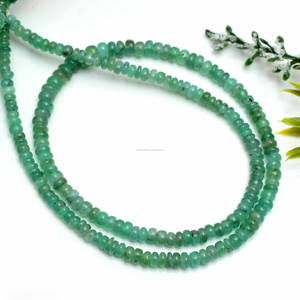 Perles en forme de rondelle lisse émeraude brésilienne naturelle de haute qualité 3 MM à 5 MM brin de pierres précieuses de 16 pouces utilisé dans la fabrication de bijoux - Product Image 3