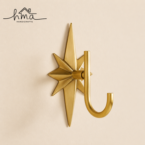 Modern Solid Brass Star <b>Wall</b> Hook Handmade Heavy Duty Coat Hat <b>Towel</b> Robe Bag Key Holder Decorative Luxury Home <b>Wall</b> Hook - Product Image 1