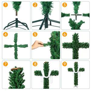 Árbol de Navidad en forma de cruz delgada de 6 pies de altura, Cruz católica de Jesucristo, Decoraciones navideñas para interiores <span class=keywords><strong>y</strong></span> exteriores - Product Image 5