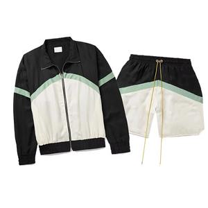 Ensemble deux pièces pour homme, coupe-vent en nylon, sport, logo personnalisé, vente en gros - Product Image 3