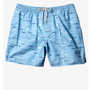 Short de bain décontracté pour homme, bleu clair, imprimé motif leurre de pêche, séchage rapide, taille mi-haute avec cordon de serrage - Product Image 4