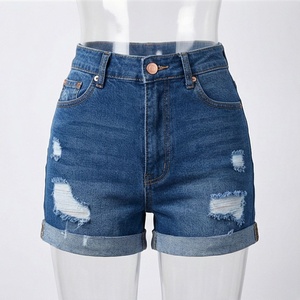 Shorts de Mezclilla de Algodón Personalizados para Mujer, a la Moda, Ajustados, Transpirables, Estilo Urbano, Color y Estilo Personalizables - Product Image 1