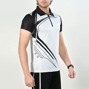 เสื้อเชิ้ตแขนสั้นผู้ชายผ้าฝ้ายถักเนื้อแน่น 100% ระบายอากาศได้ดี รับผลิตโลโก้ตามสั่ง ขายส่ง - Product Image 1