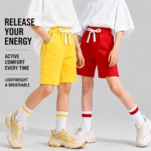 Pantalones Cortos de Algodón 100% para Niños, Pantalones Cortos Casuales de Verano de Color Sólido para Niños y Niñas, Proveedor Mayorista de Ropa Infantil - Product Image 2