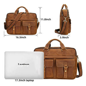 Bolsos de cuero para portátiles con logotipo personalizado, venta al por mayor, de cuero genuino, material sólido, en oferta. - Product Image 3