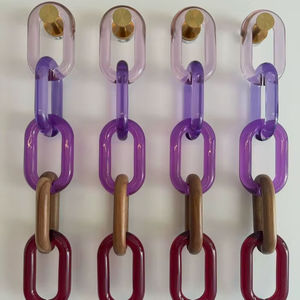 Cadena de eslabones de resina para decoración de pared, cadena transparente abierta para pared, hebilla de cadena, joyería DIY, cadena de eslabones cubanos de plástico acrílico para decoración de pared - Product Image 6