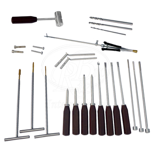 Ensemble de 25 instruments en acier inoxydable pour boucctomie équine MTE avec boîte en bois, kit dentaire vétérinaire - Product Image 3