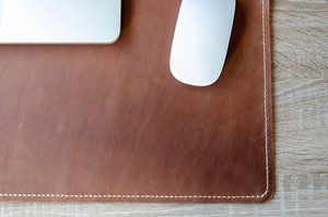 Tapis de souris en cuir de qualité supérieure, tapis de bureau antidérapant, léger, portable, décontracté, avec fermeture éclair, pour le bureau, le jeu, surface lisse, durable - Product Image 4